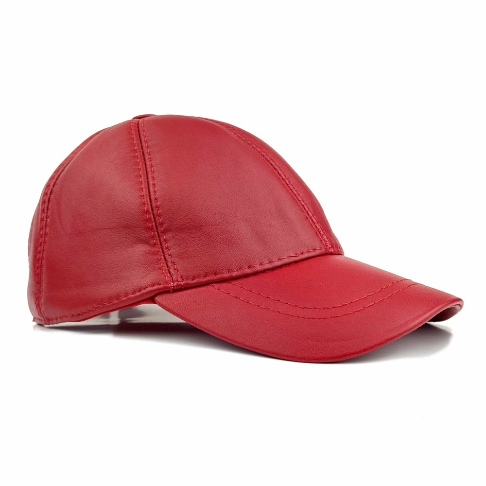 Real Leather Ball Cap Genuine Lamb Leather Hat